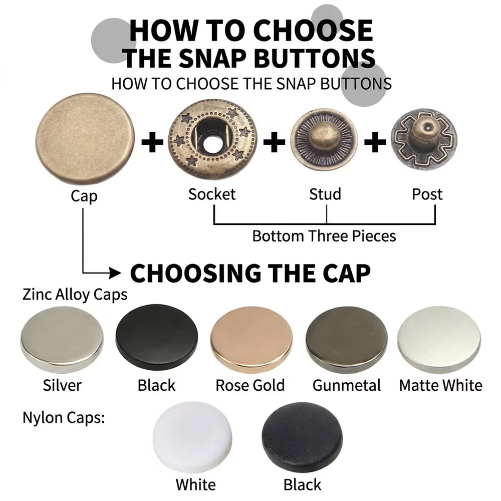 Guide on how to choose snap fastener size for leather crafts and garment production