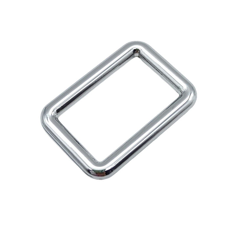 Custom zinc alloy rectangular bag strap ring for luxury handbags and leather goods