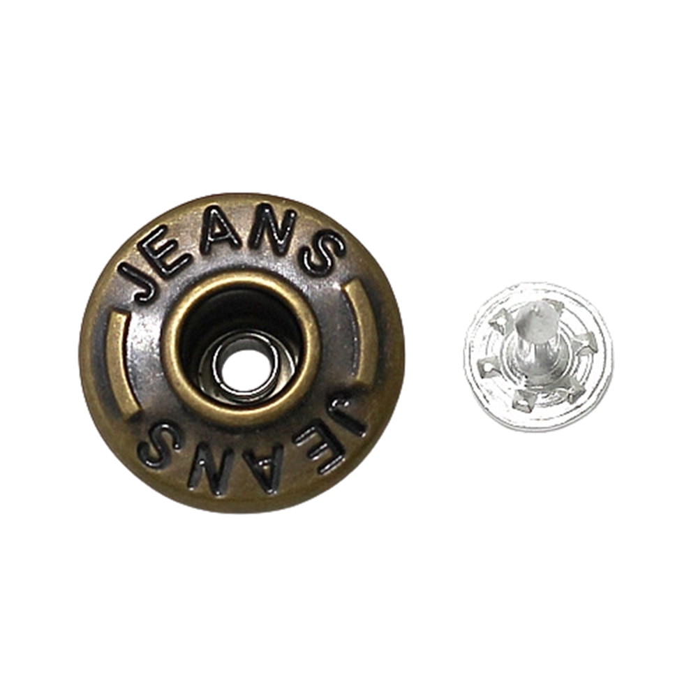 wholesale jeans tack buttons featuring embossed logo and durable zinc alloy material