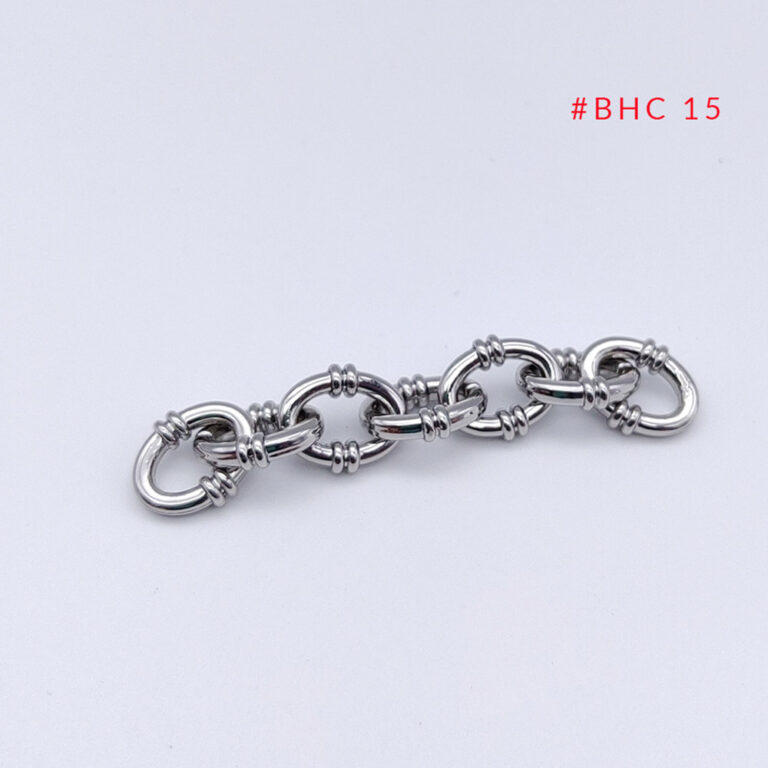 Custom metal chain bag strap BHC15 with decorative double-bead center links
