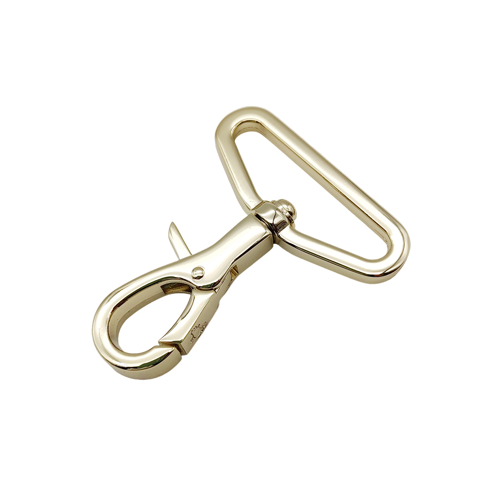 Swivel hook and oval ring shown at a 3/4 angle