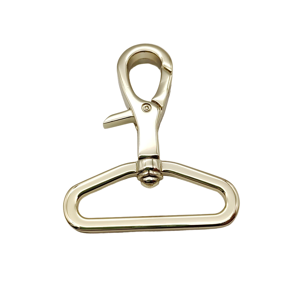 Front view of swivel hook hanging with trigger gate open