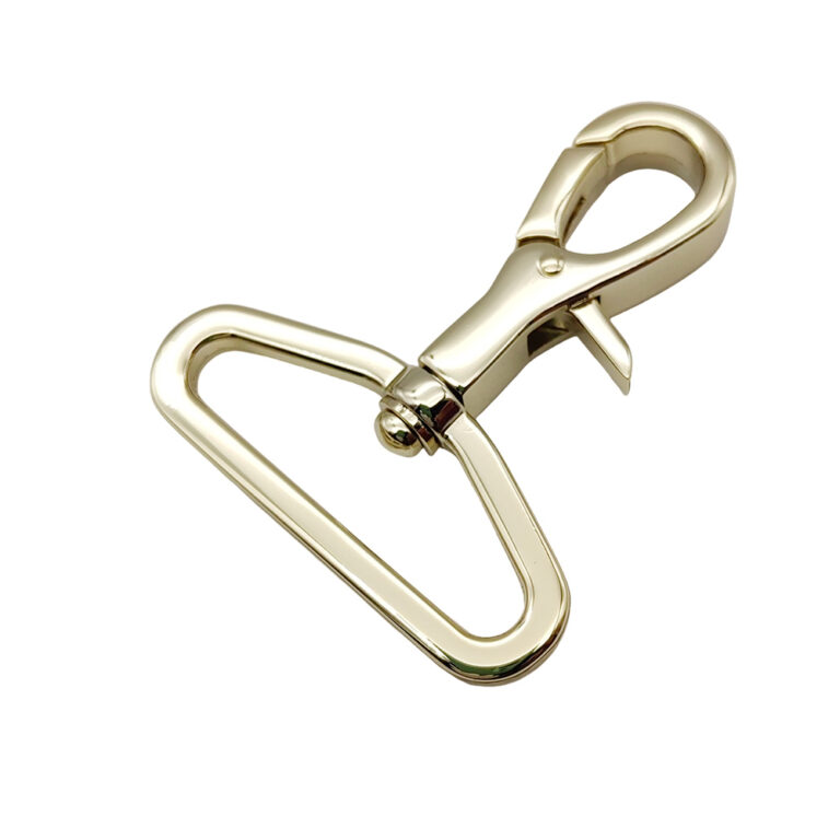 Zinc alloy swivel hook with oval welded ring, top view