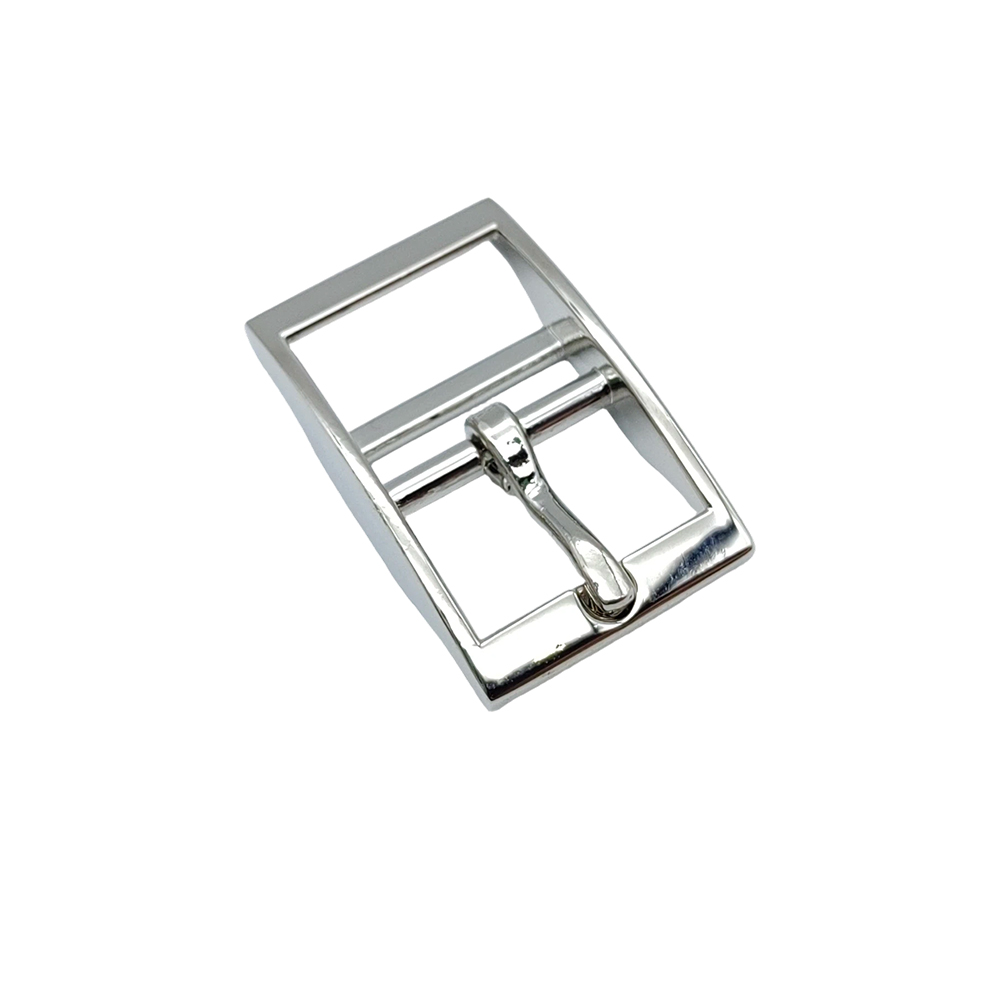 Double bar buckle for webbing straps shown in an angled view