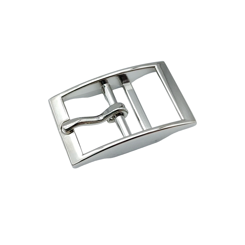 Angled view of a double bar collar buckle with rotating tongue