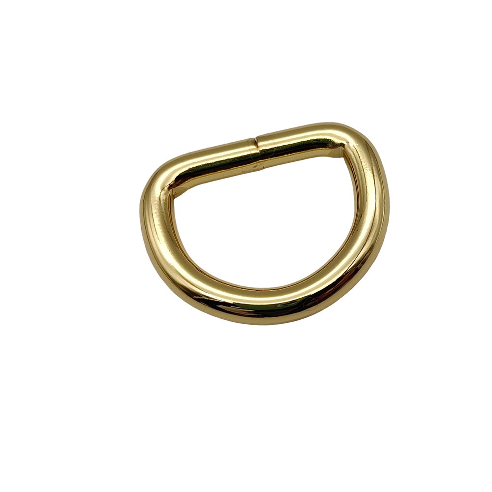 Wholesale metal D ring hardware viewed from a side angle