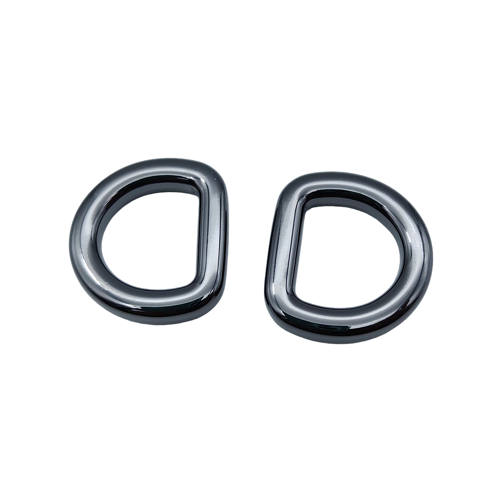 Pair of gunmetal D rings for handbag strap hardware