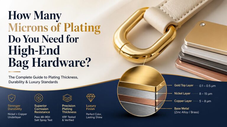 Microns of plating for bag hardware showing luxury gold hardware plating thickness