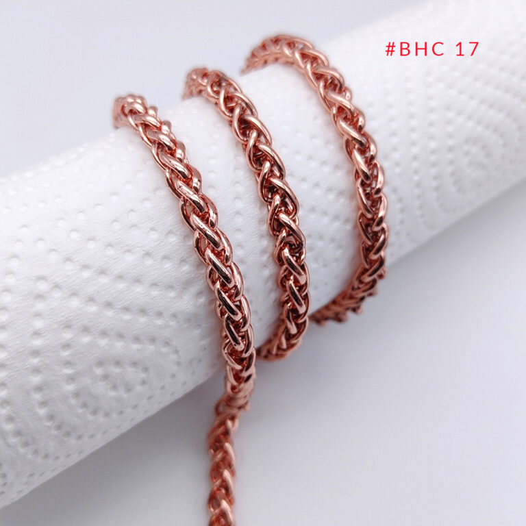 Rose gold twisted curb chain for DIY jewelry and handbag accessory production