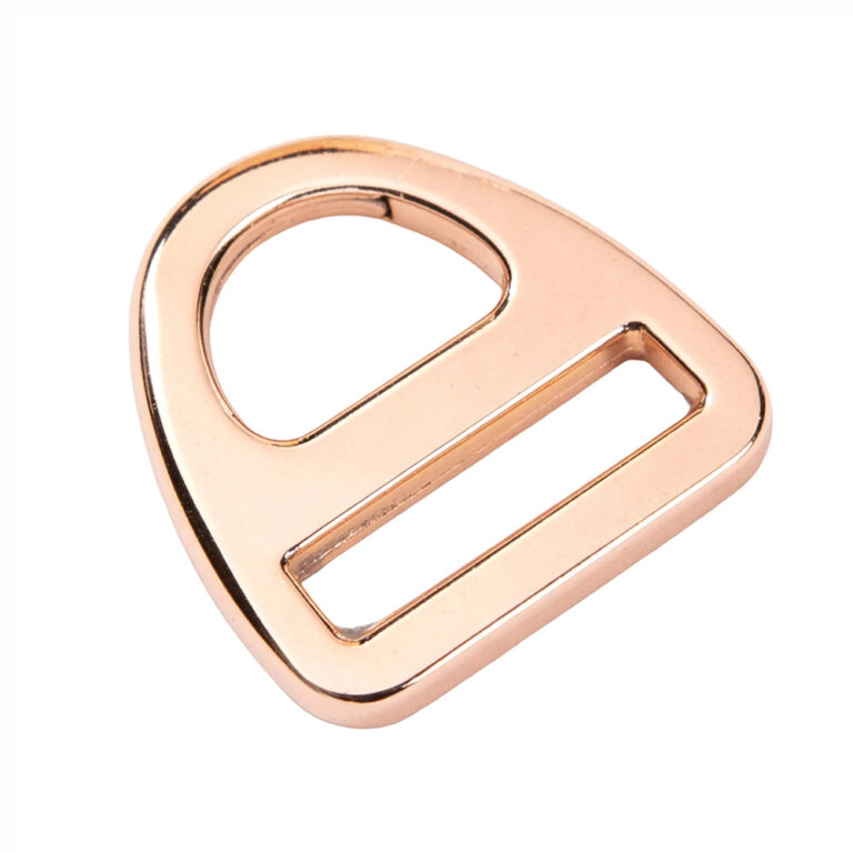 Rose gold triangle D-ring buckle zinc alloy pet hardware
