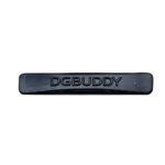 Black zinc alloy logo plate with embossed lettering for custom handbag hardware