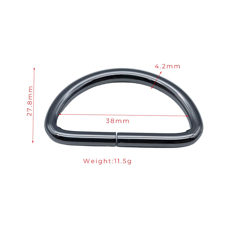 38mm d ring dimension drawing with 27.8mm height, 4.2mm wire diameter and 11.5g weight