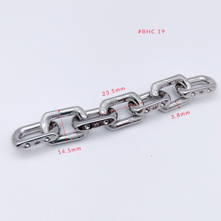 Textured rectangle link stainless steel metal chain for bags BHC-19 23.5mm