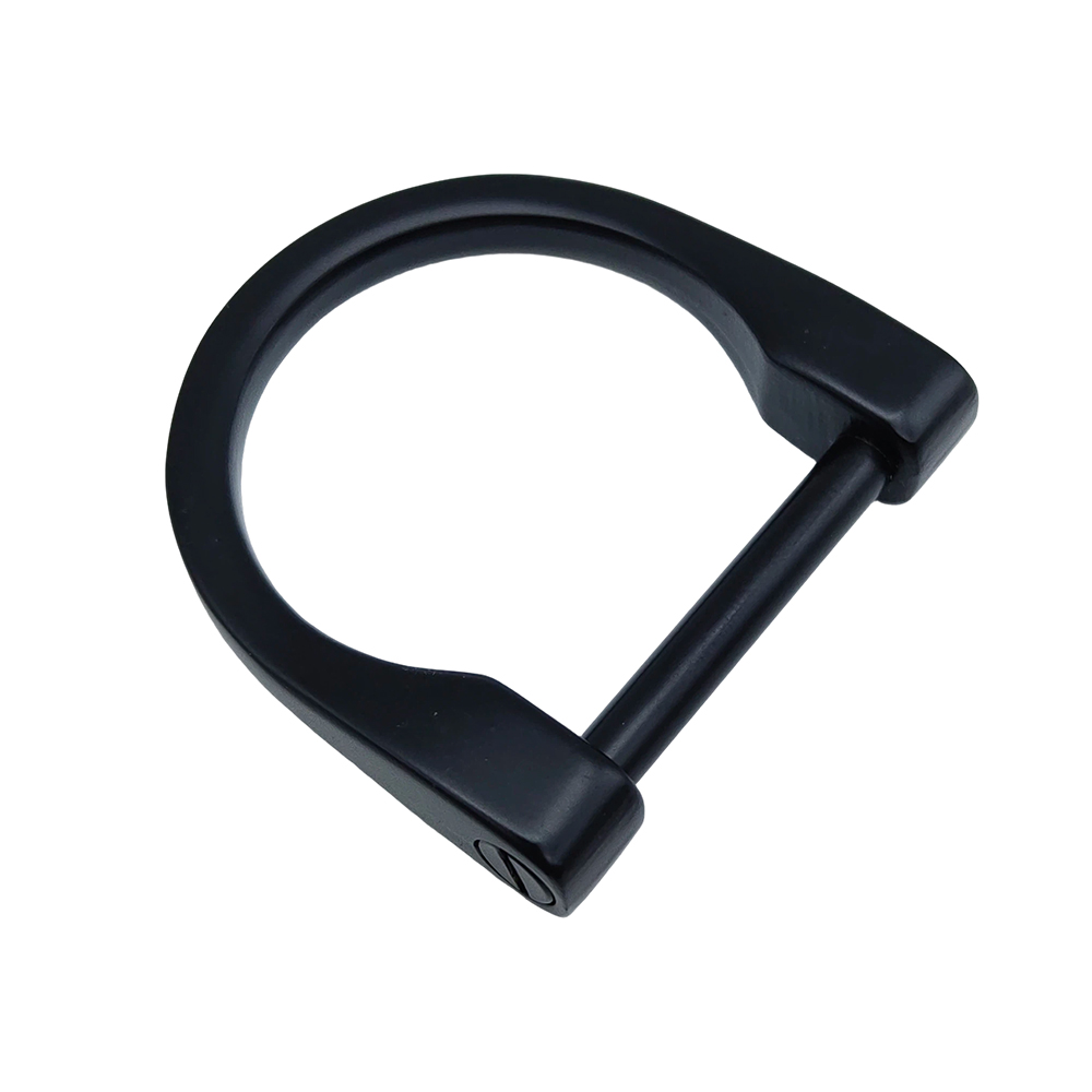 D ring with screw pin angled view showing locking pin and end bosses