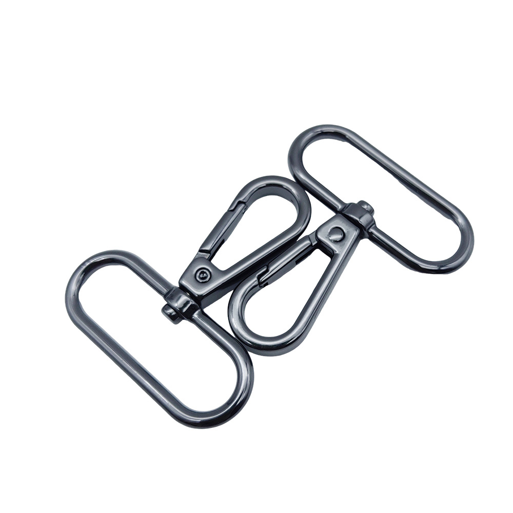 Set of swivel snap hooks for straps in matching gunmetal finish