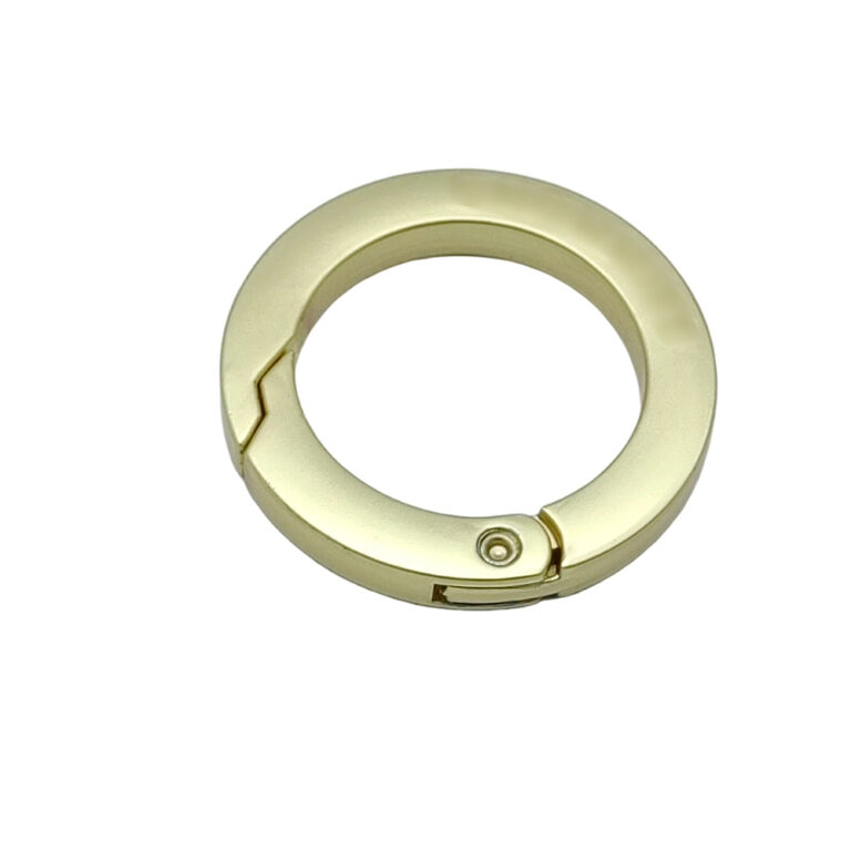 Gold spring O ring clasp for purse hardware with openable round spring gate