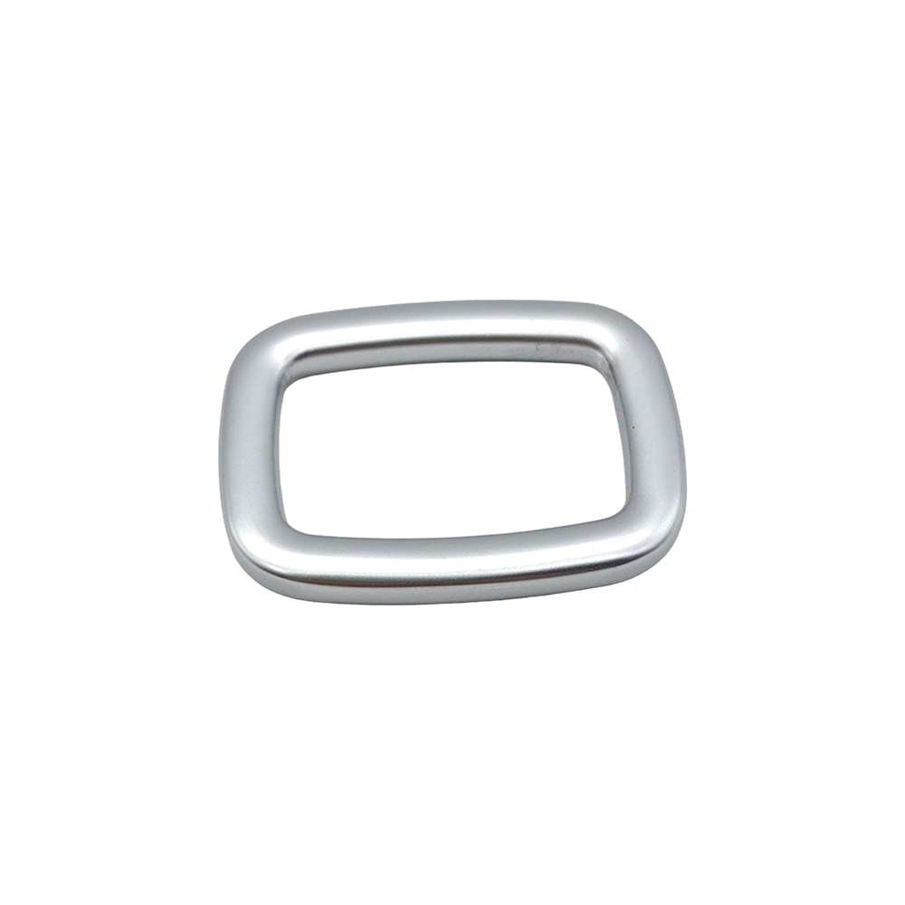 Horizontal metal square ring with rounded corners for handbag straps