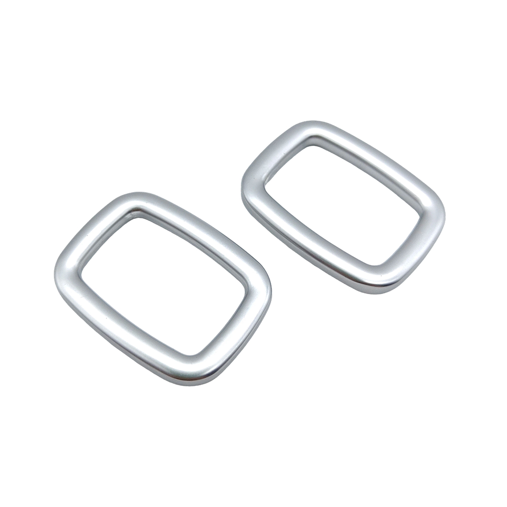Pair of metal square loops for handbag straps and leather goods