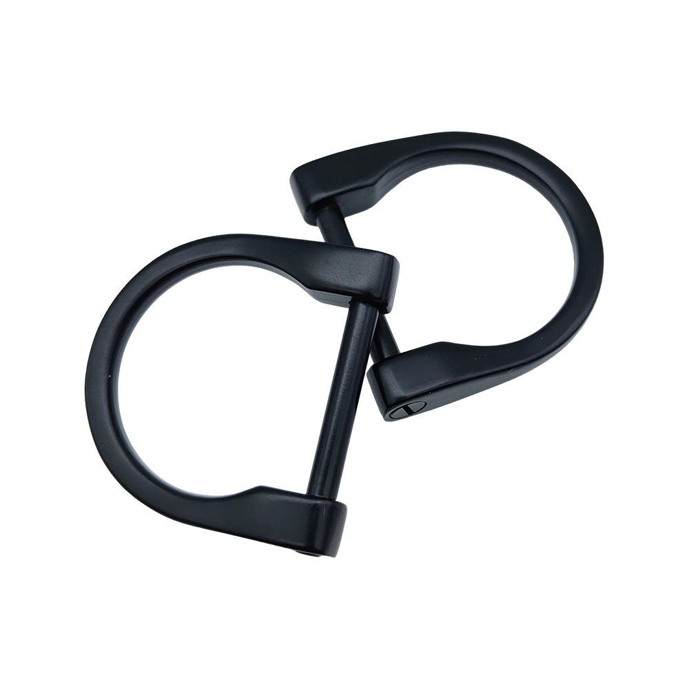 OEM screw in d ring handbag hardware pair matte black zinc alloy