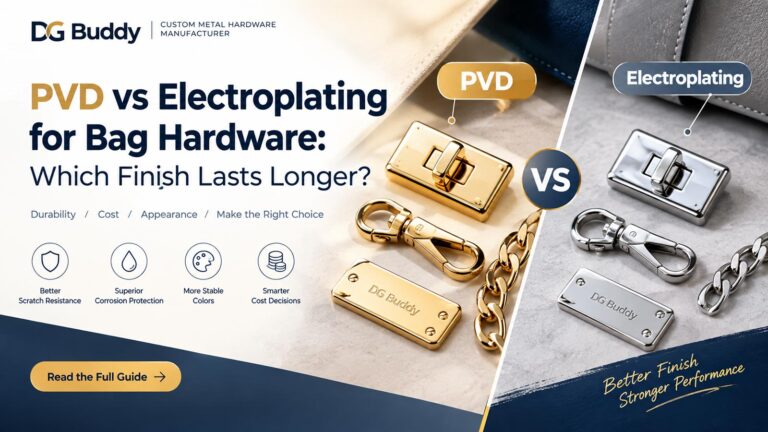 PVD vs Electroplating for Bag Hardware comparison with gold and silver handbag hardware