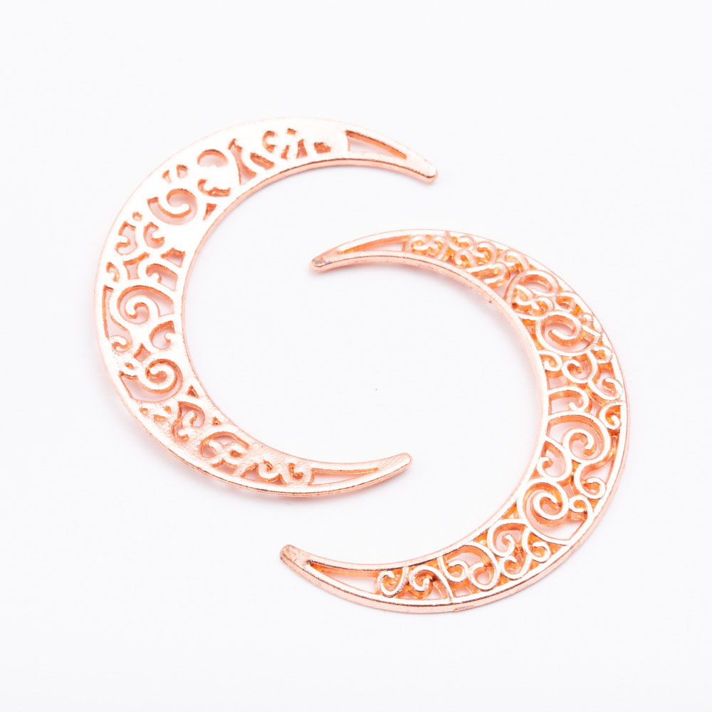 Rose gold crescent moon charms bulk for delicate hair accessories and romantic gift jewelry