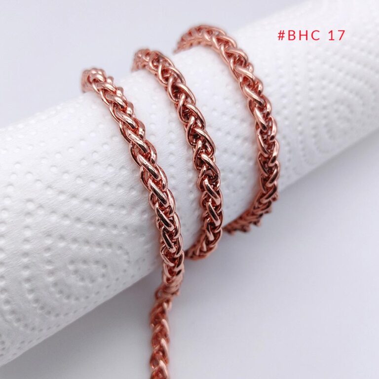 Rose gold twisted curb chain for DIY jewelry and handbag accessory production
