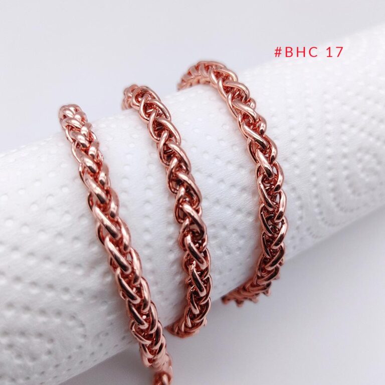 Rose gold twisted curb chain for DIY jewelry and handbag accessory production