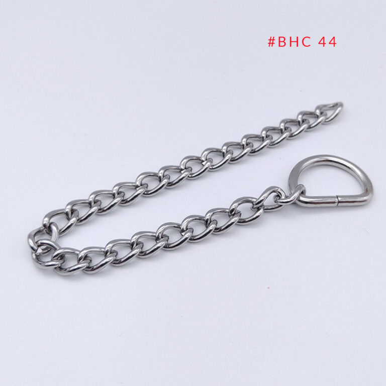 Stainless steel curb bag chain with 19.5 mm oval connector ring for handbags