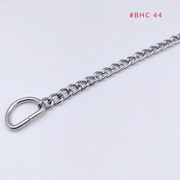 Stainless steel curb bag chain with 19.5 mm oval connector ring for handbags