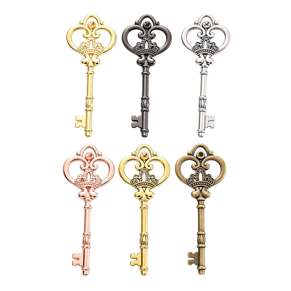 Santa key ornament in zinc alloy, six finishes, crown design, 82×31×3 mm, 7.82 g