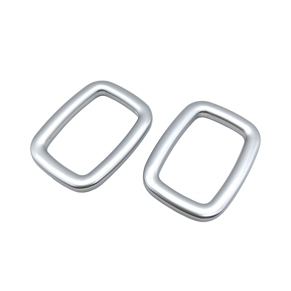 Two zinc alloy square rings for handbag strap hardware production